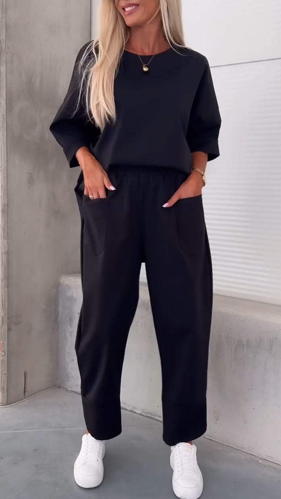 Facerya Freizeit T-Shirt und Bleistifthose Set