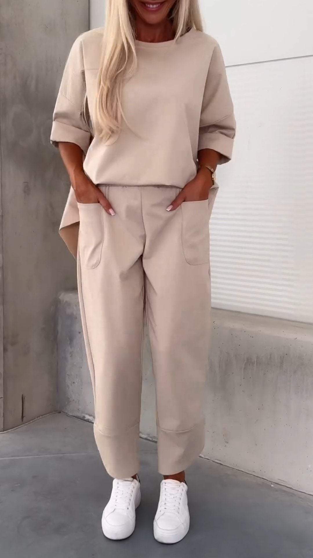Facerya Freizeit T-Shirt und Bleistifthose Set