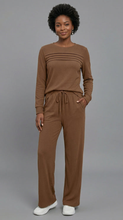 Serene Lounge-Set – Weiches Oberteil & Hose mit Kordelzug
