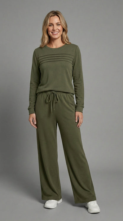 Serene Lounge-Set – Weiches Oberteil & Hose mit Kordelzug